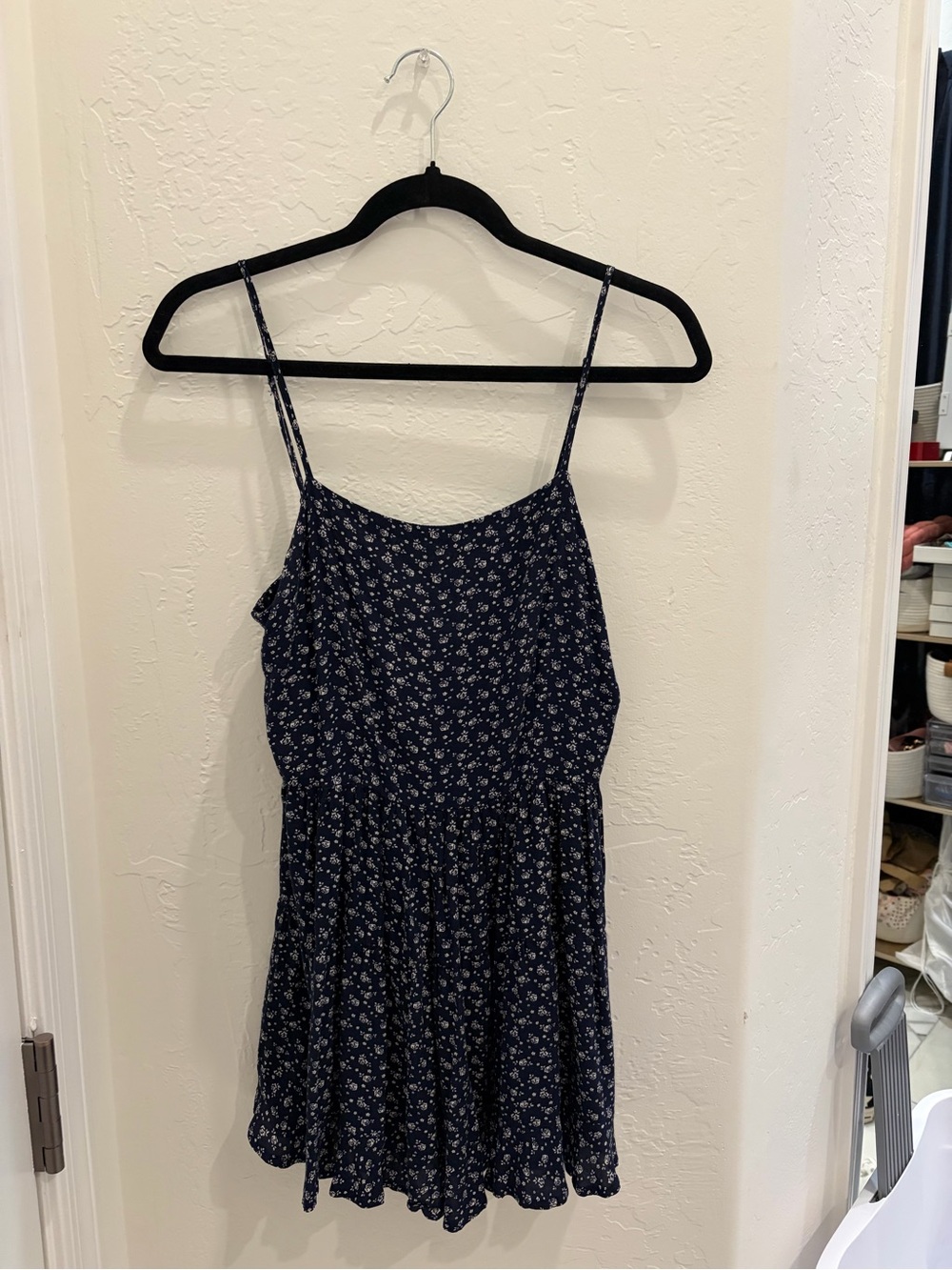 Hollister Navy Blue Floral Mini Dress